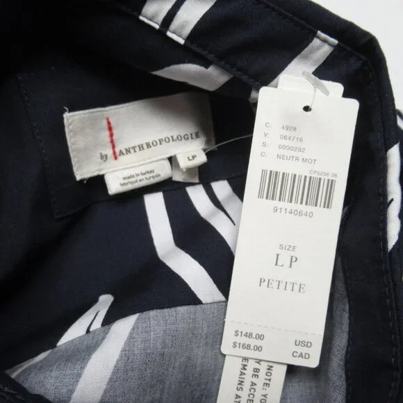 Anthropologie The Pollie Short-Sleeve Swing Tunic Mini Dress Large Petite LP - Picture 10 of 10